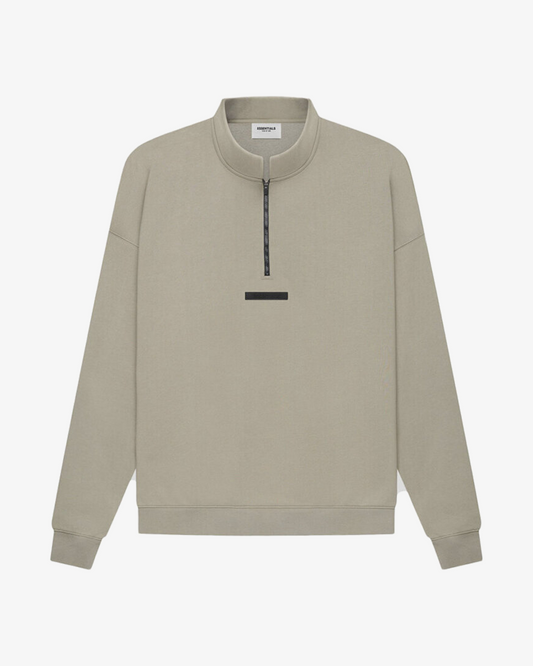 FOG ESSENTIALS SS21 SILICON APPLIQUE MOSS HALF ZIP MOCKNECK