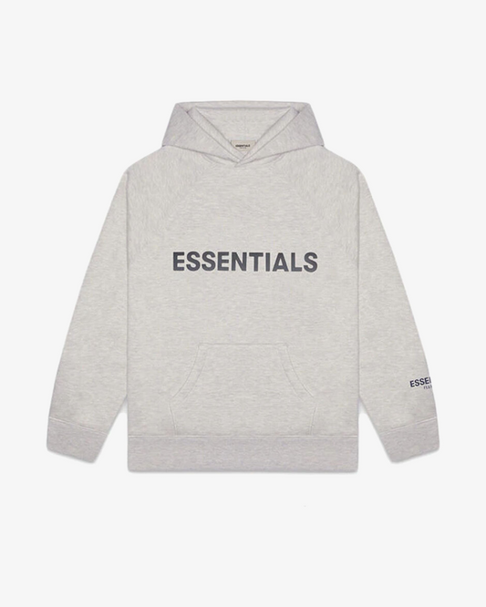 FOG ESSENTIALS SS20 SILICON APPLIQUE LOGO HEATHER OATMEAL HOODIE