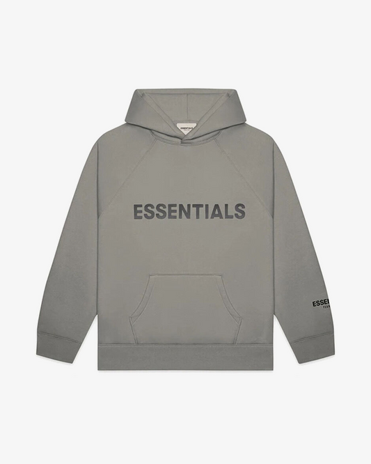 FOG ESSENTIALS SS20 SILICON APPLIQUE LOGO CEMENT HOODIE