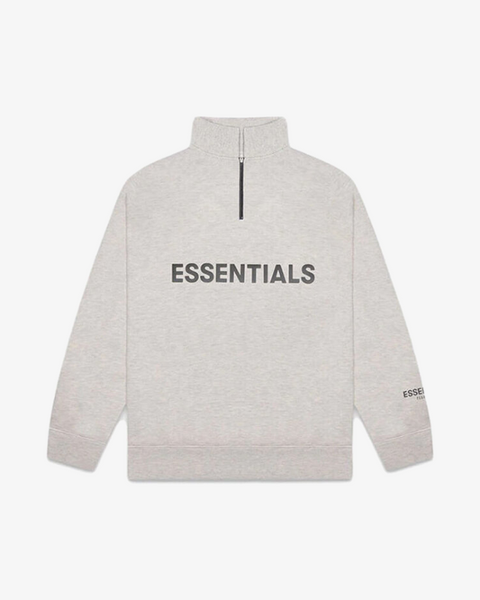 FOG ESSENTIALS SS20 SILCON APPLIQUE LOGO OATMEAL HALF ZIP