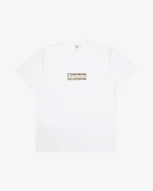 SUPREME X BURBERRY BOX LOGO TEE WHITE