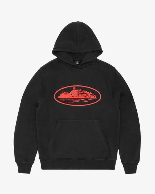 CORTEIZ ALCATRAZ HOODIE BLACK RED