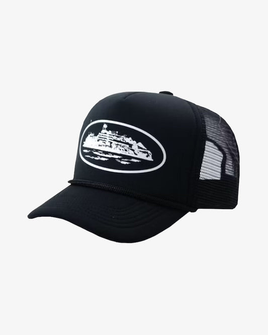 CORTEIZ ALCATRAZ BLACK TRUCKER HAT (NEW)