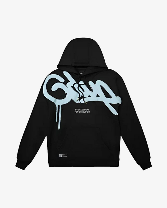 GEEDUP HANDSTYLE BLACK BABY BLUE HOODIE