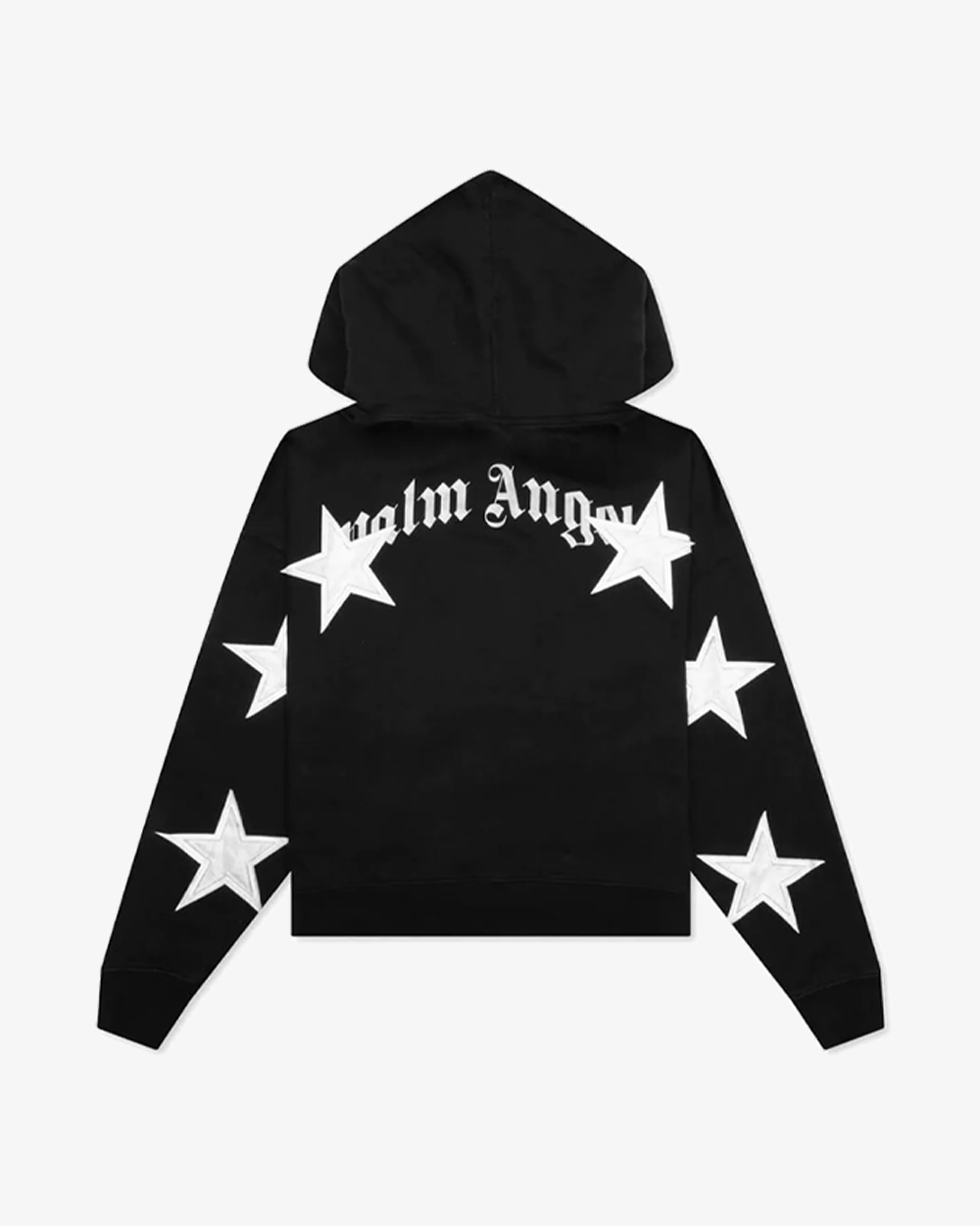 PALM ANGELS PATCHES STARS VINTAGE BLACK HOODIE (NEW)