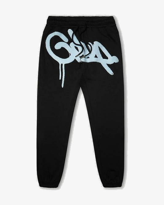 GEEDUP HANDSTYLE SWEATPANTS BLACK BABY BLUE