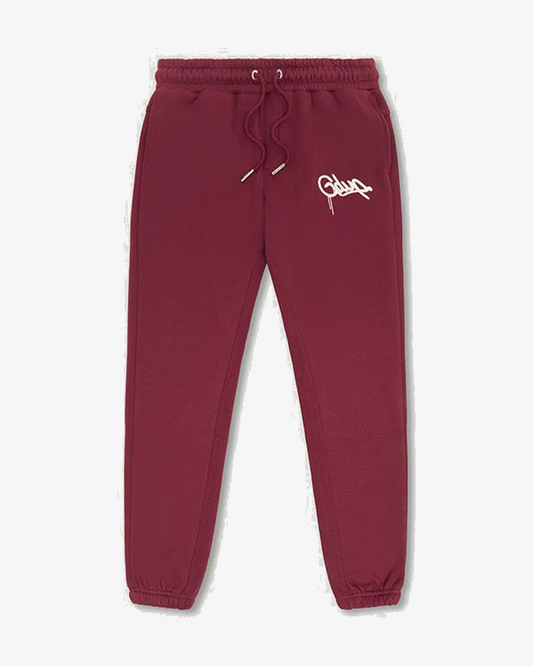 GEEDUP HANDSTYLE LOGO TRACK PANTS MAROON CREAM