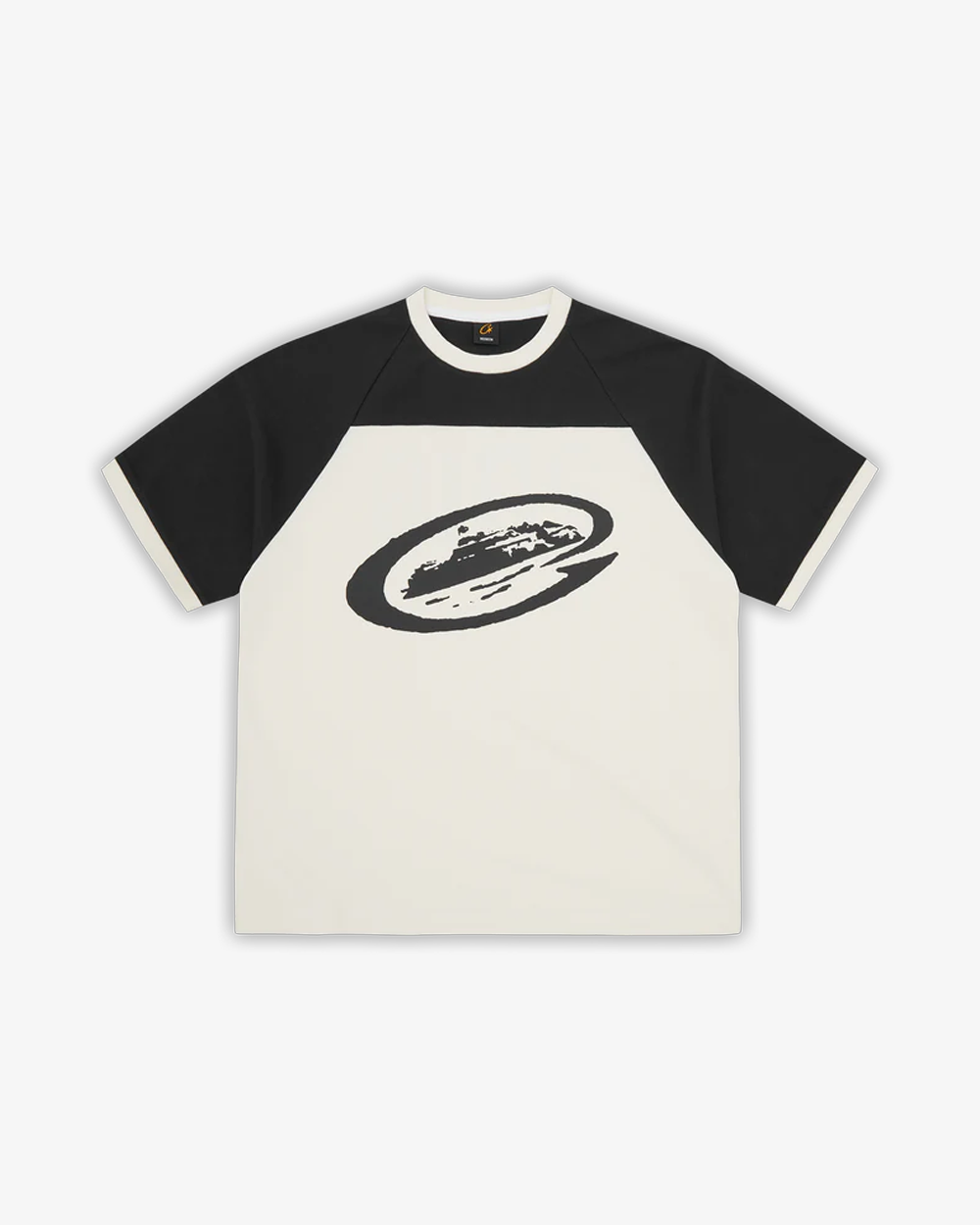 CORTEIZ ALCATRAZ WRAP AROUND RAGLAN TEE OFF WHITE BLACK