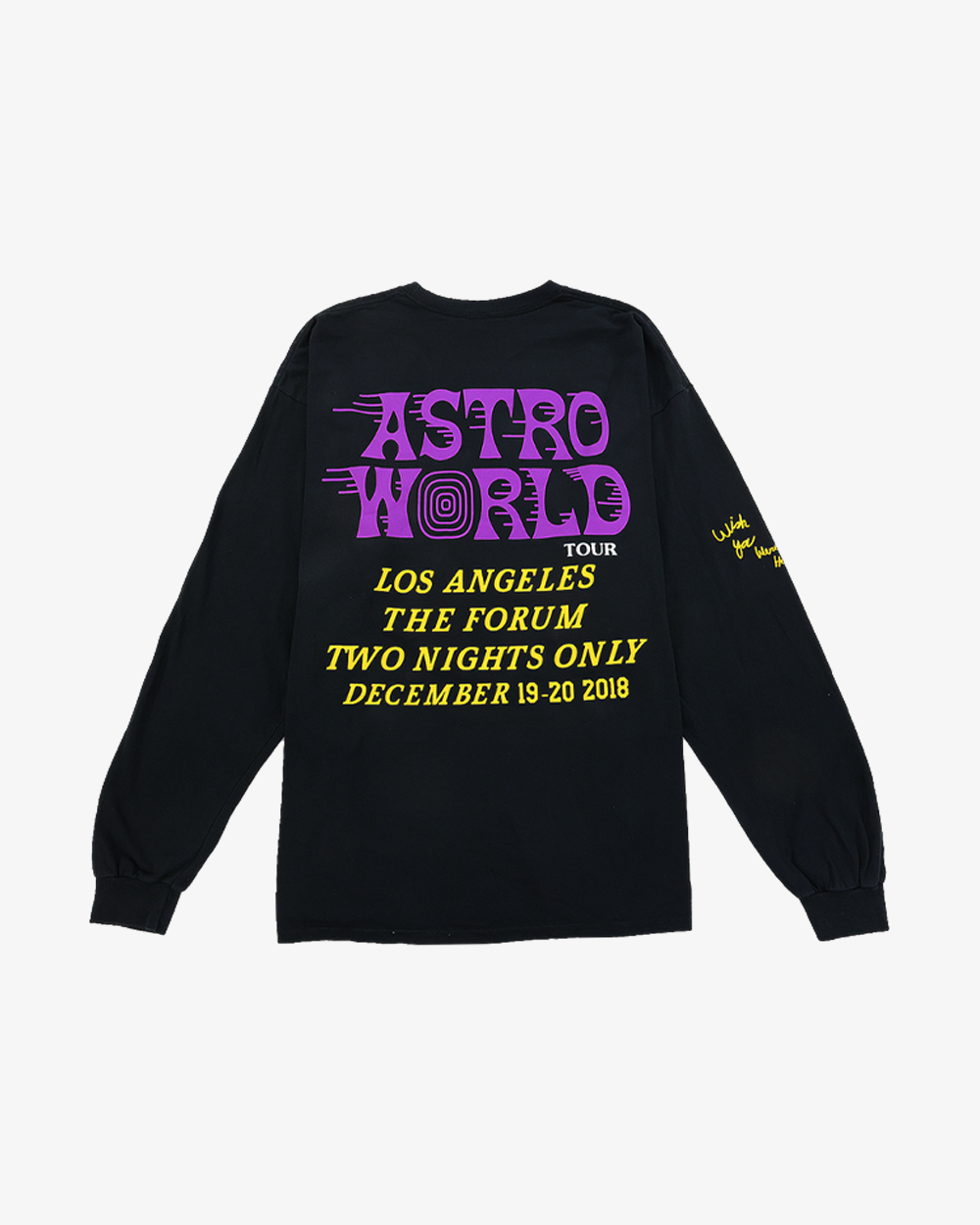 TRAVIS SCOTT ASTROWORLD LOS ANGELES TOUR EXCLUSIVE LONG SLEEVE TEE BLACK