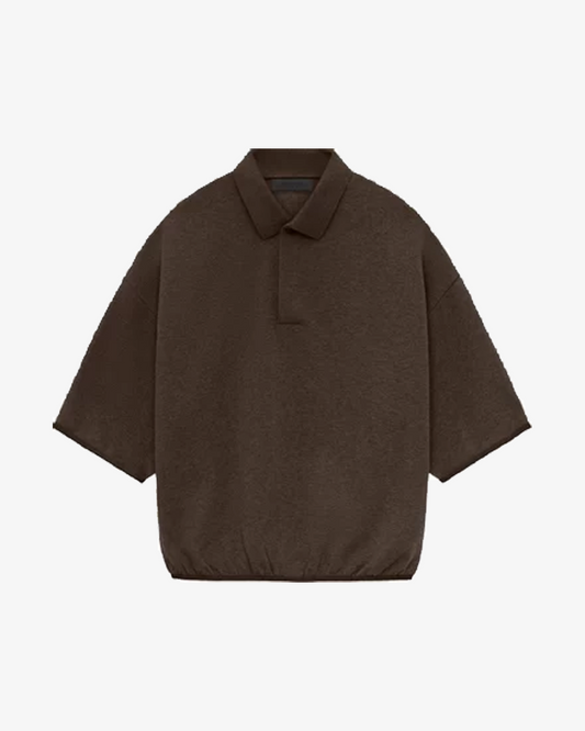 FOG ESSENTIALS SS24 CORE COLLECTION SPREAD COLLAR POLO HEATHER WOOD