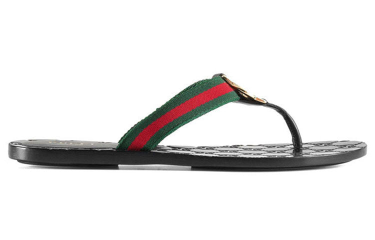 (WMNS) Gucci Gg Thong Web Sandal 'Black' 270374-H9020-8476