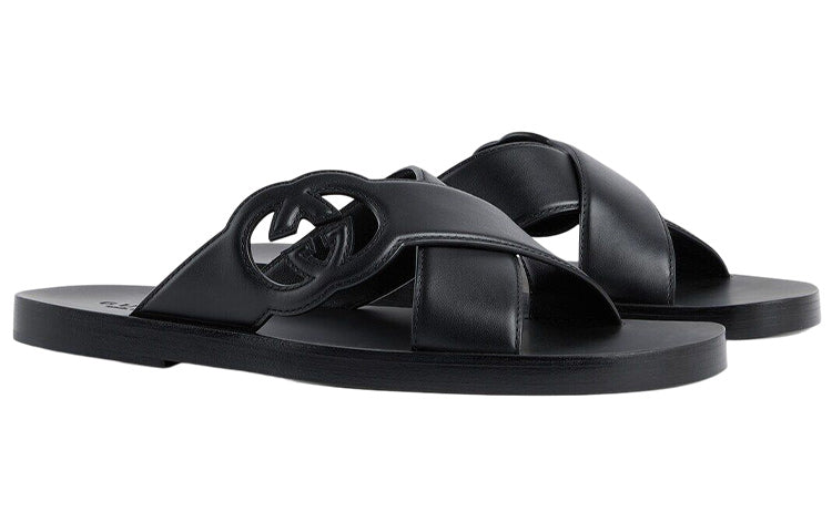 Gucci Interlocking G Slide Sandals 'Black' 738471-US000-1000