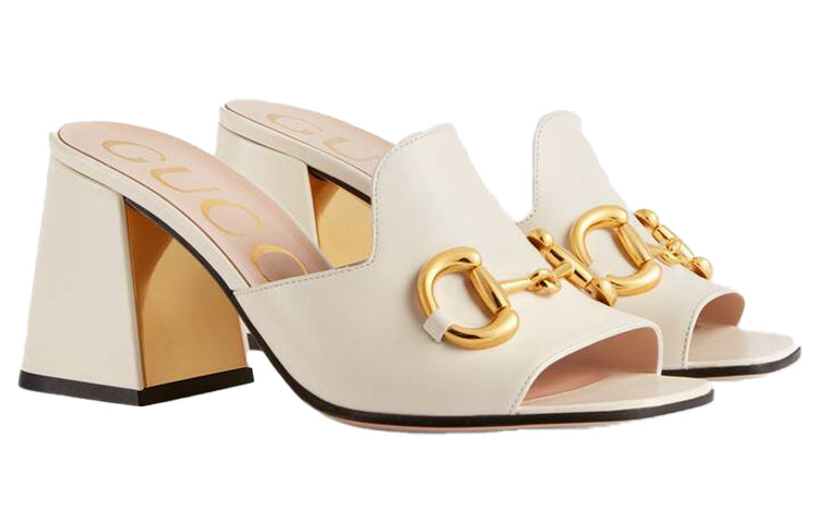 (WMNS) Gucci Slide Sandal With Horsebit 'White Leather' 655412-BKO00-9022