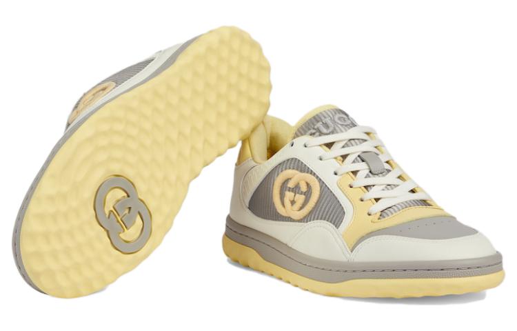 (WMNS) Gucci Mac80 Embroidered Sneakers 'White Grey Yellow' 747954-AACNW-9148