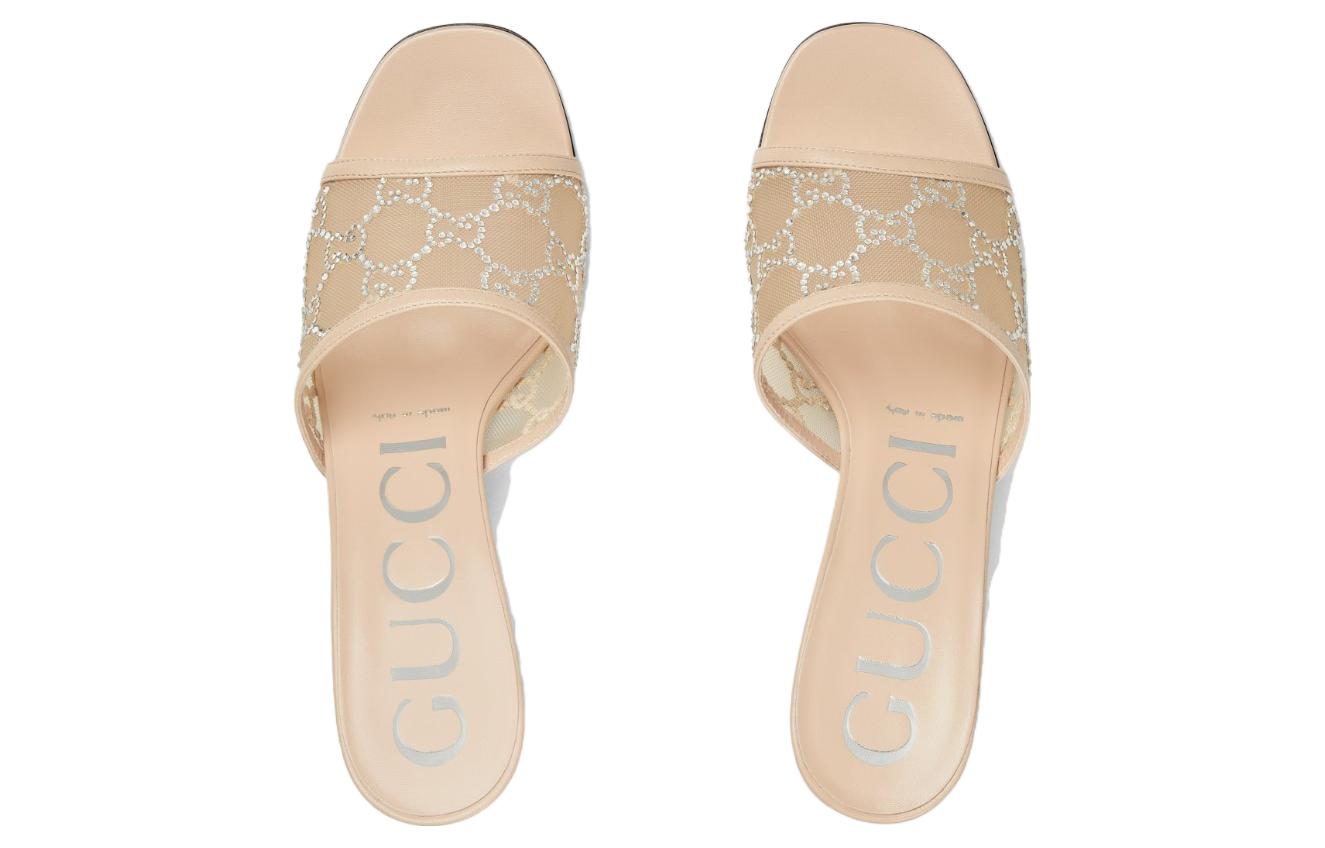 (WMNS) Gucci GG Mid-Heel Slide Sandal 'Rose Beige' 747245-F13B0-9941