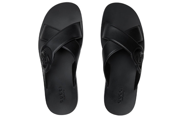 Gucci Interlocking G Slide Sandals 'Black' 738471-US000-1000