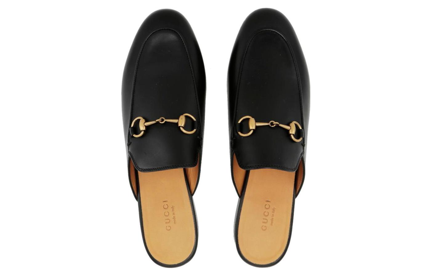 (WMNS) Gucci Princetown 'Black Leather' 423513-BLM00-1000