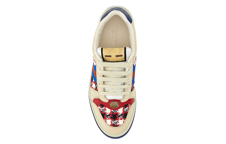 (WMNS) Gucci Screener Low-Top Sneakers 'Beige Navy Red' 577684-FACBJ-9075