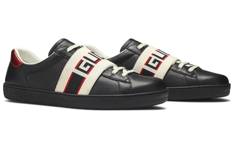 Gucci Ace Stripe Leather 'Black' 523469-0FIV0-1076