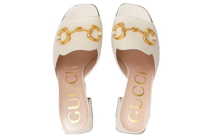 (WMNS) Gucci Slide Sandal With Horsebit 'White Leather' 655412-BKO00-9022