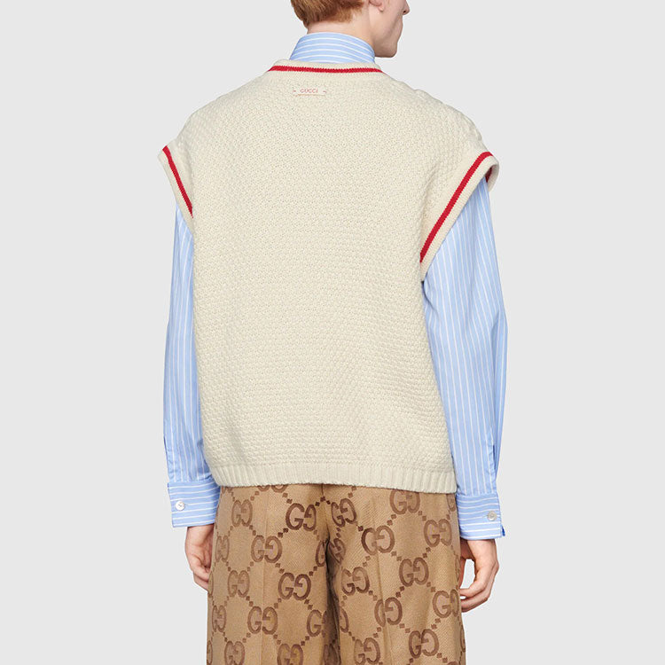 Gucci Wool Cable Knit Vest 'Ivory ' 673687-XKB22-9118