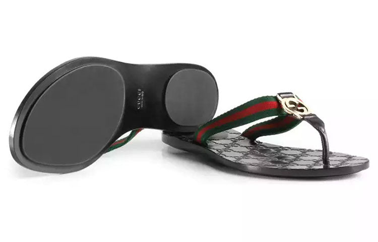 (WMNS) Gucci Gg Thong Web Sandal 'Black' 270374-H9020-8476