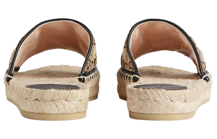 (WMNS) Gucci GG matelass canvas espadrille sandal 'Brown' 620120-KQWM0-9765