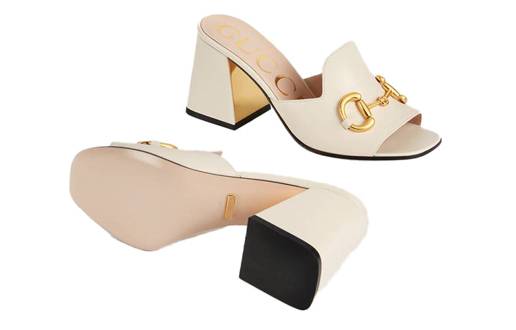 (WMNS) Gucci Slide Sandal With Horsebit 'White Leather' 655412-BKO00-9022