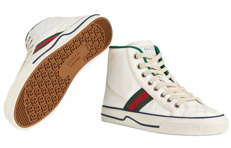 (WMNS) Gucci Tennis 1977 High 'White Mini GG' 627838-99WM0-9074