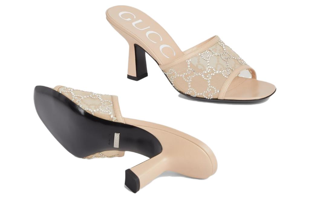 (WMNS) Gucci GG Mid-Heel Slide Sandal 'Rose Beige' 747245-F13B0-9941