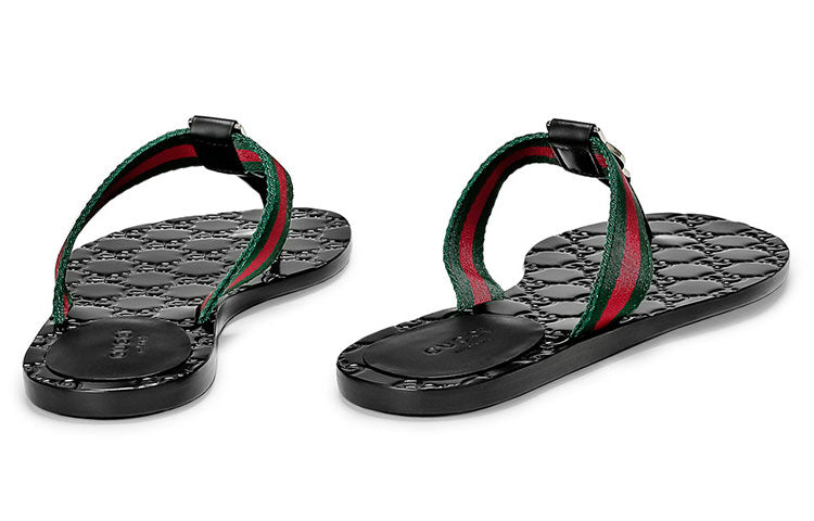 (WMNS) Gucci Gg Thong Web Sandal 'Black' 270374-H9020-8476