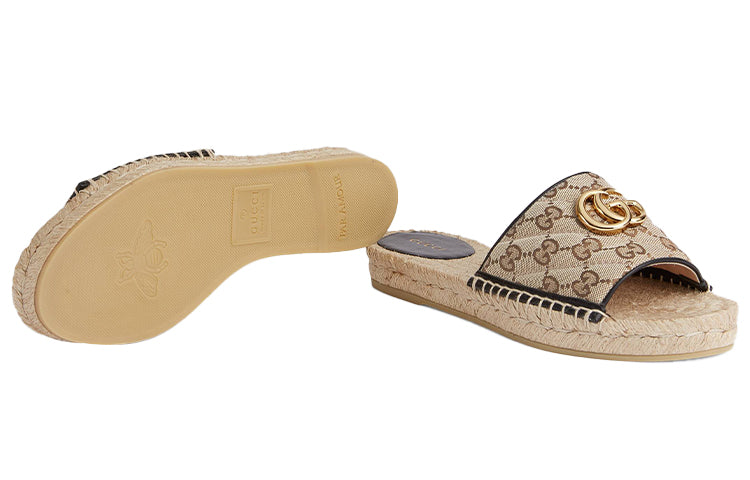 (WMNS) Gucci GG matelass canvas espadrille sandal 'Brown' 620120-KQWM0-9765