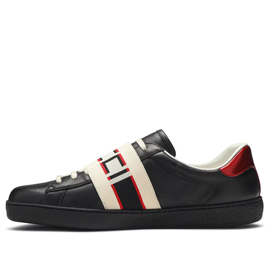 Gucci Ace Stripe Leather 'Black' 523469-0FIV0-1076