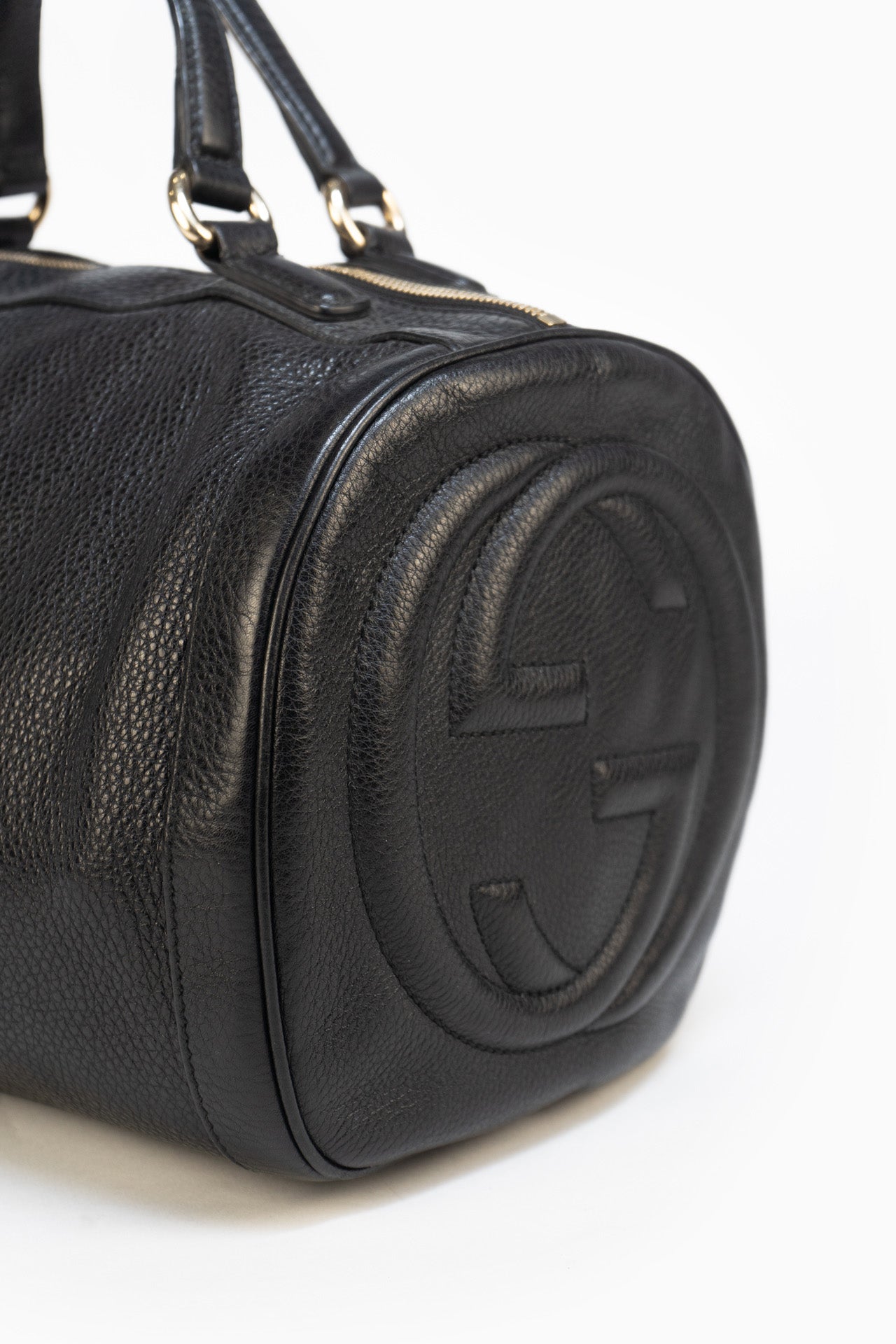 Gucci Black Leather Soho Boston Bag