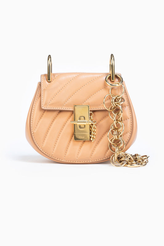 Chloe Nano Drew Bijou Quilted Smooth Calfskin Bag in Blushy Pink