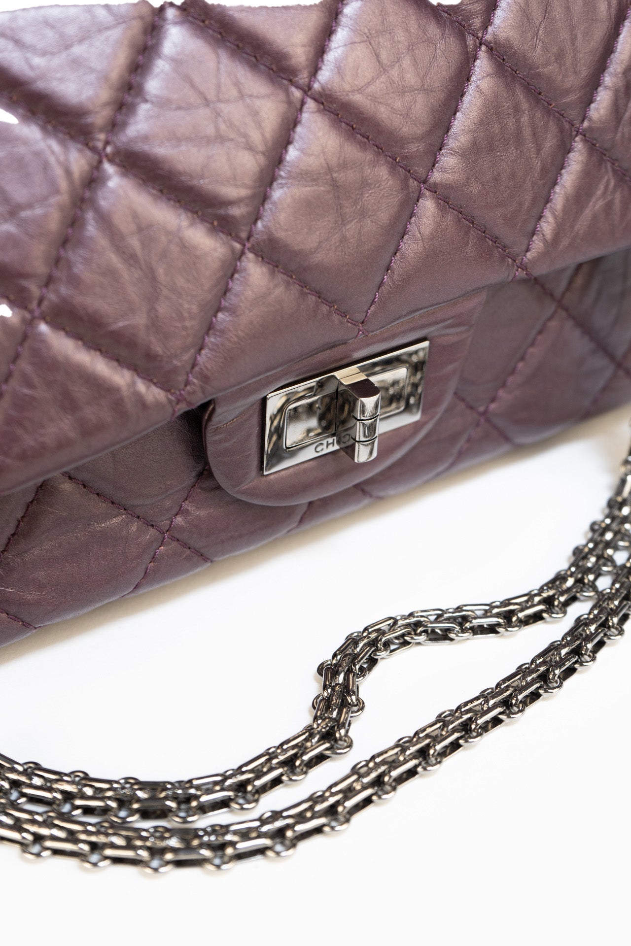 Chanel Reissue 2.55 Classic Flap Shoulder Bag in Purple