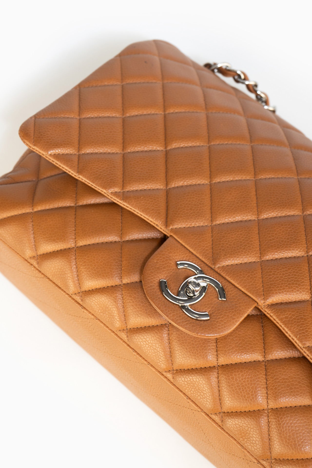 Chanel Jumbo Double Flap Shoulder Bag In Camel