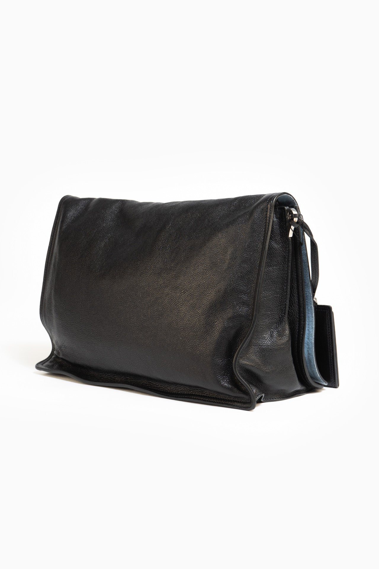 Prada Etiquette Messenger Leather Bag In Black