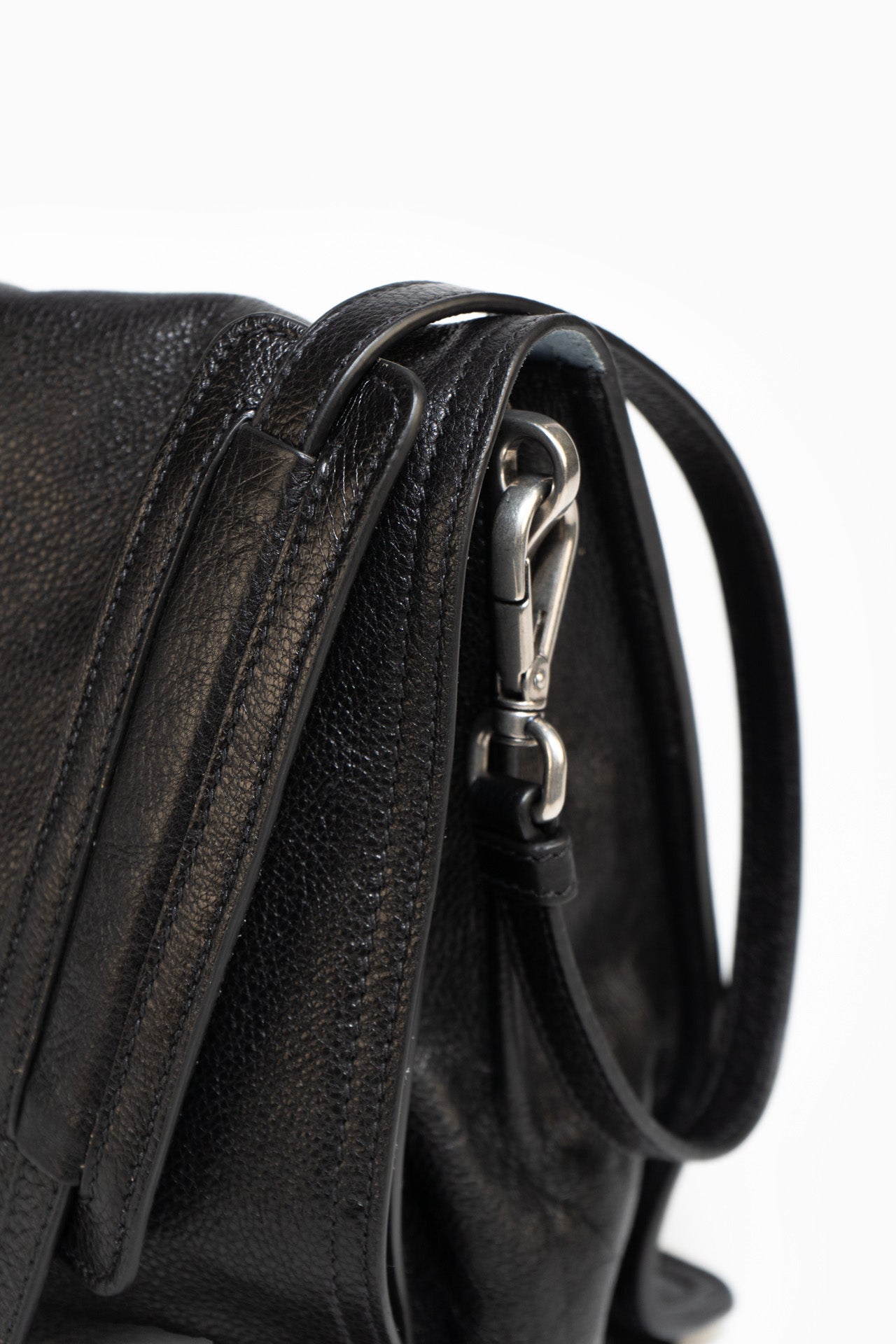 Prada Etiquette Messenger Leather Bag In Black