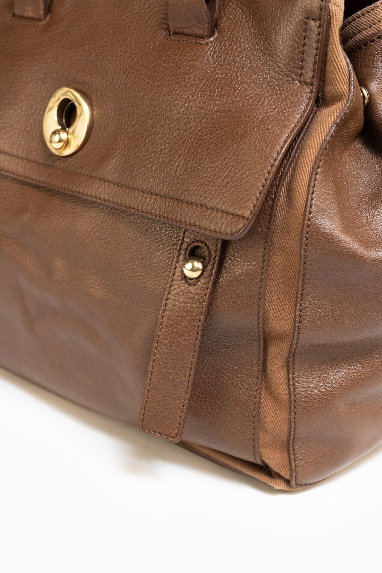 Saint Laurent Vintage Leather Bag In Brown