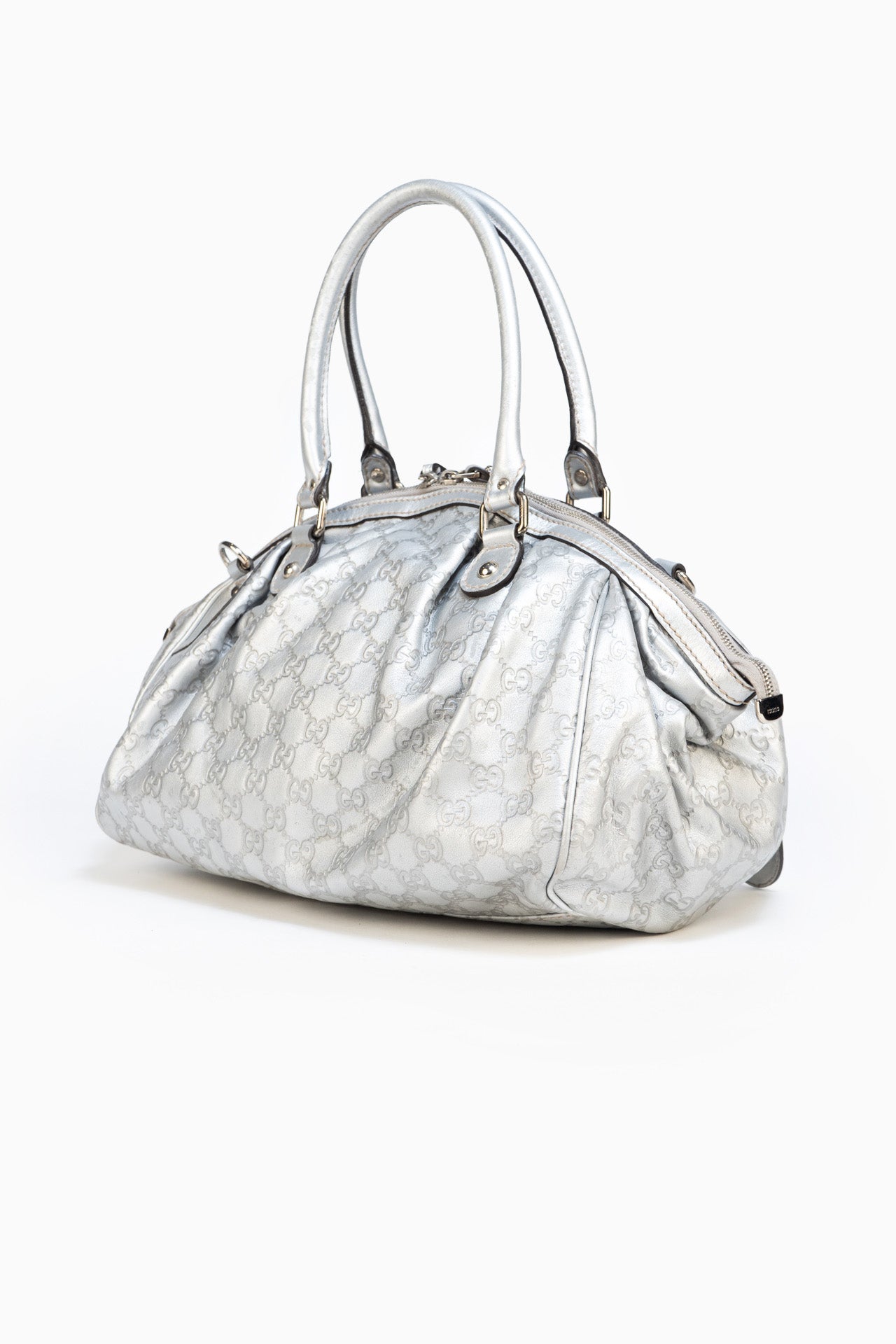 Gucci Silver Monogram Sukey Bag