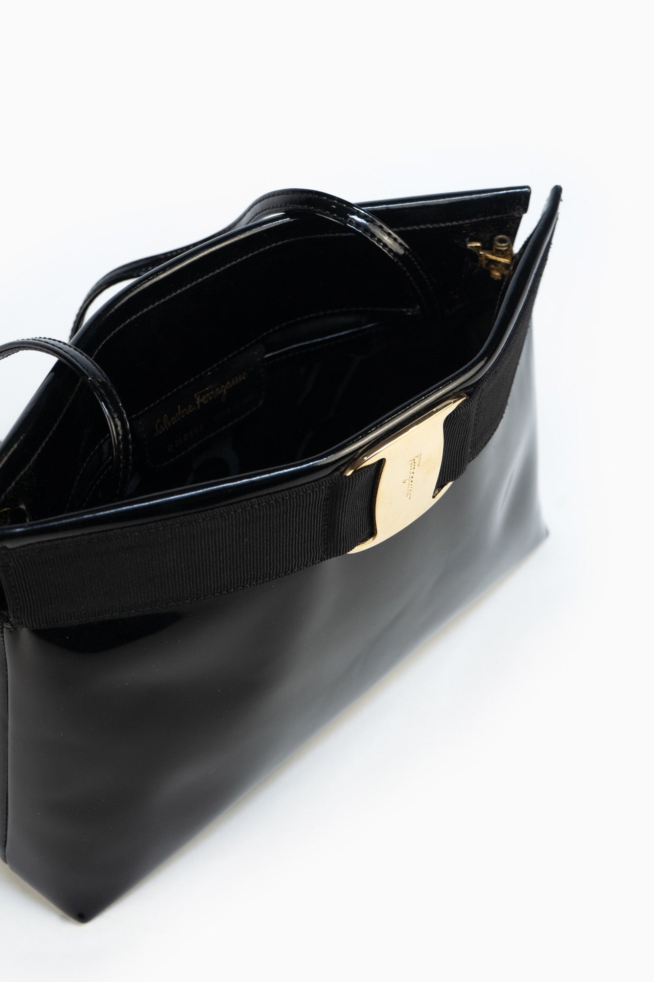 Salvatore Ferragamo Black Leather Shoulder Bag