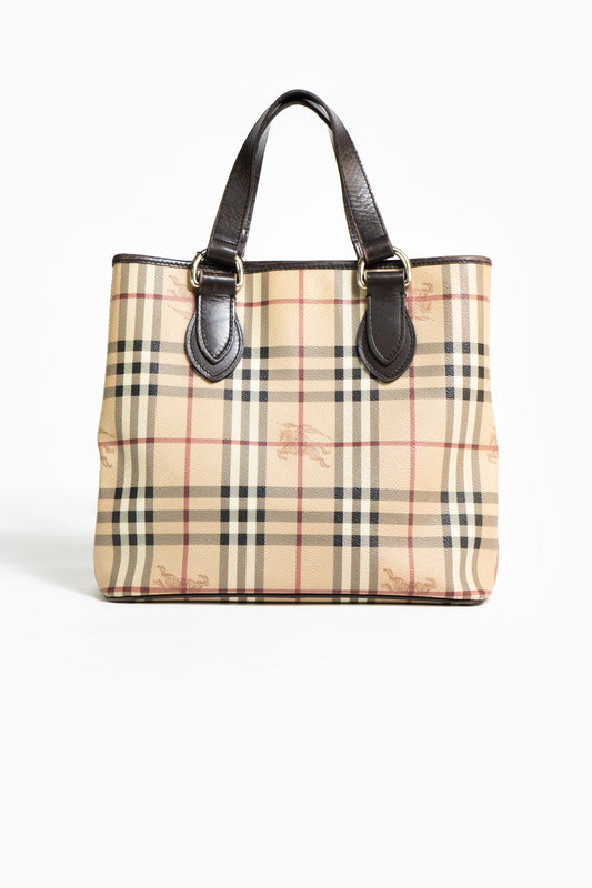 Burberry Haymarket Check Tote Handbag