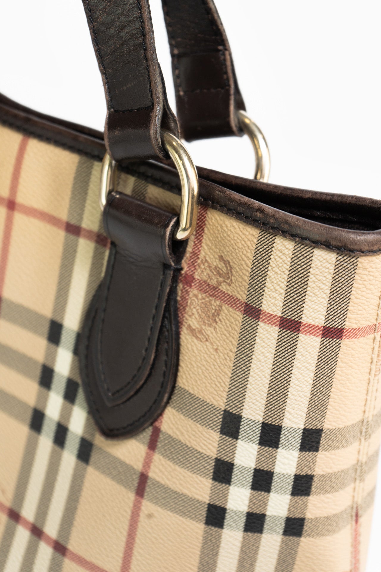 Burberry Haymarket Check Tote Handbag