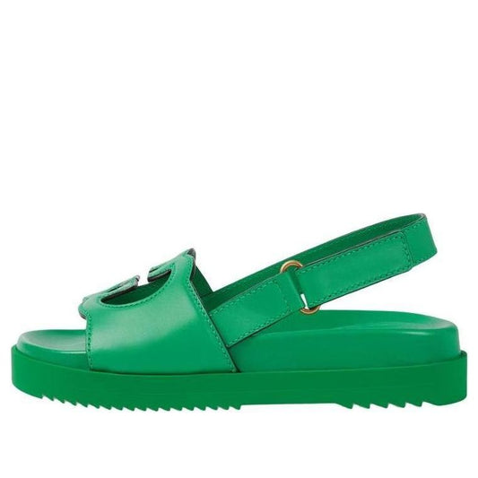 (WMNS) Gucci Interlocking G Leather Sandals 'Green' 738687-US000-3727