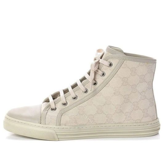 (WMNS) Gucci GG High 'Logo Print - White' 426186-FV590-9073