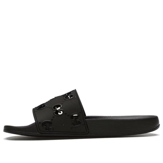 (WMNS) Gucci Rubber GG Slide 'Black' 573922-JDR00-1000