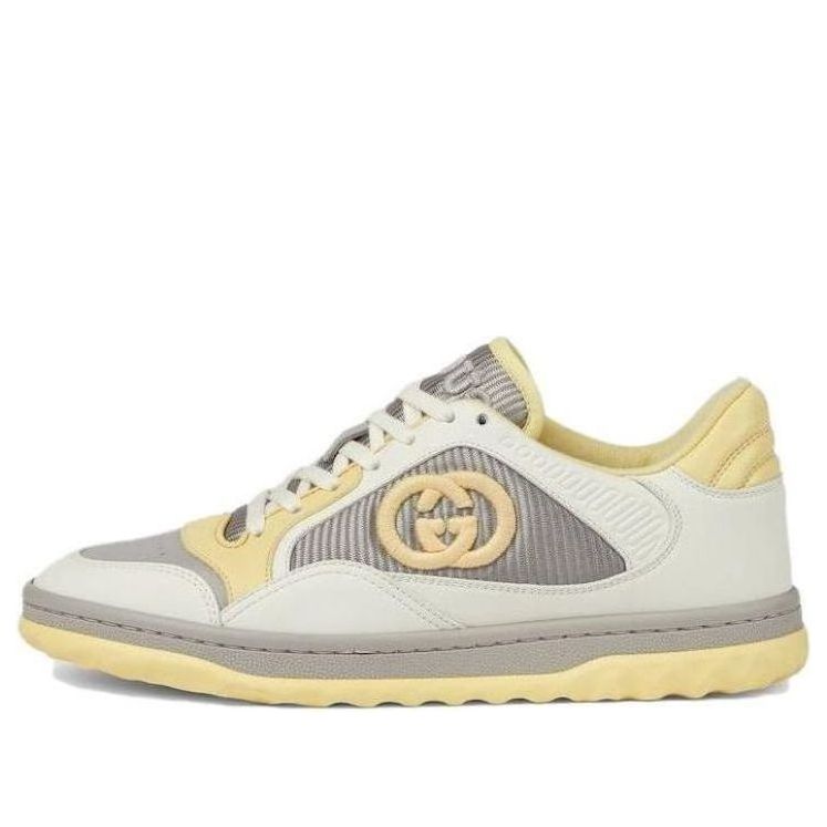 (WMNS) Gucci Mac80 Embroidered Sneakers 'White Grey Yellow' 747954-AACNW-9148