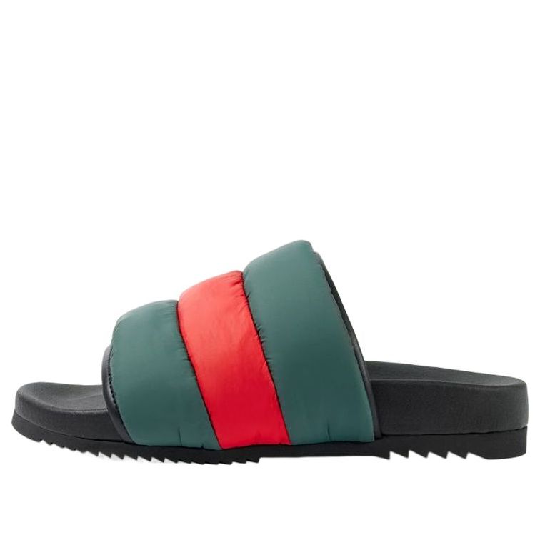 (WMNS) Gucci Padded Web Slide Sandals 'Green and Red Nylon' 700320-UFR30-3060