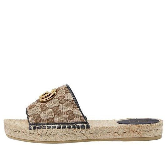 (WMNS) Gucci GG matelass canvas espadrille sandal 'Brown' 620120-KQWM0-9765